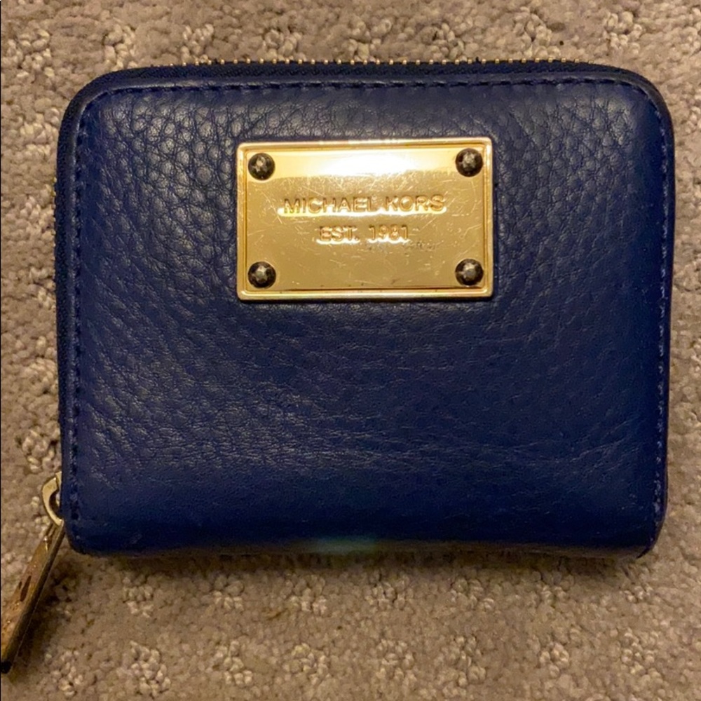 Michael Kord small logo wallet blue